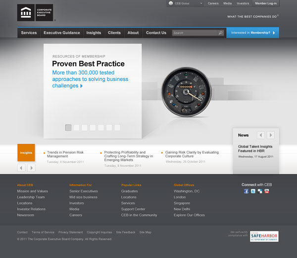 Corporate Executive Board Home Page Redesign