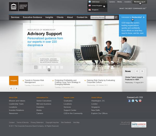 Corporate Executive Board Home Page Redesign