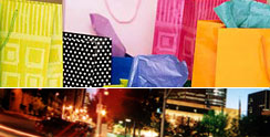 Photo of Shopping bags and cityscape